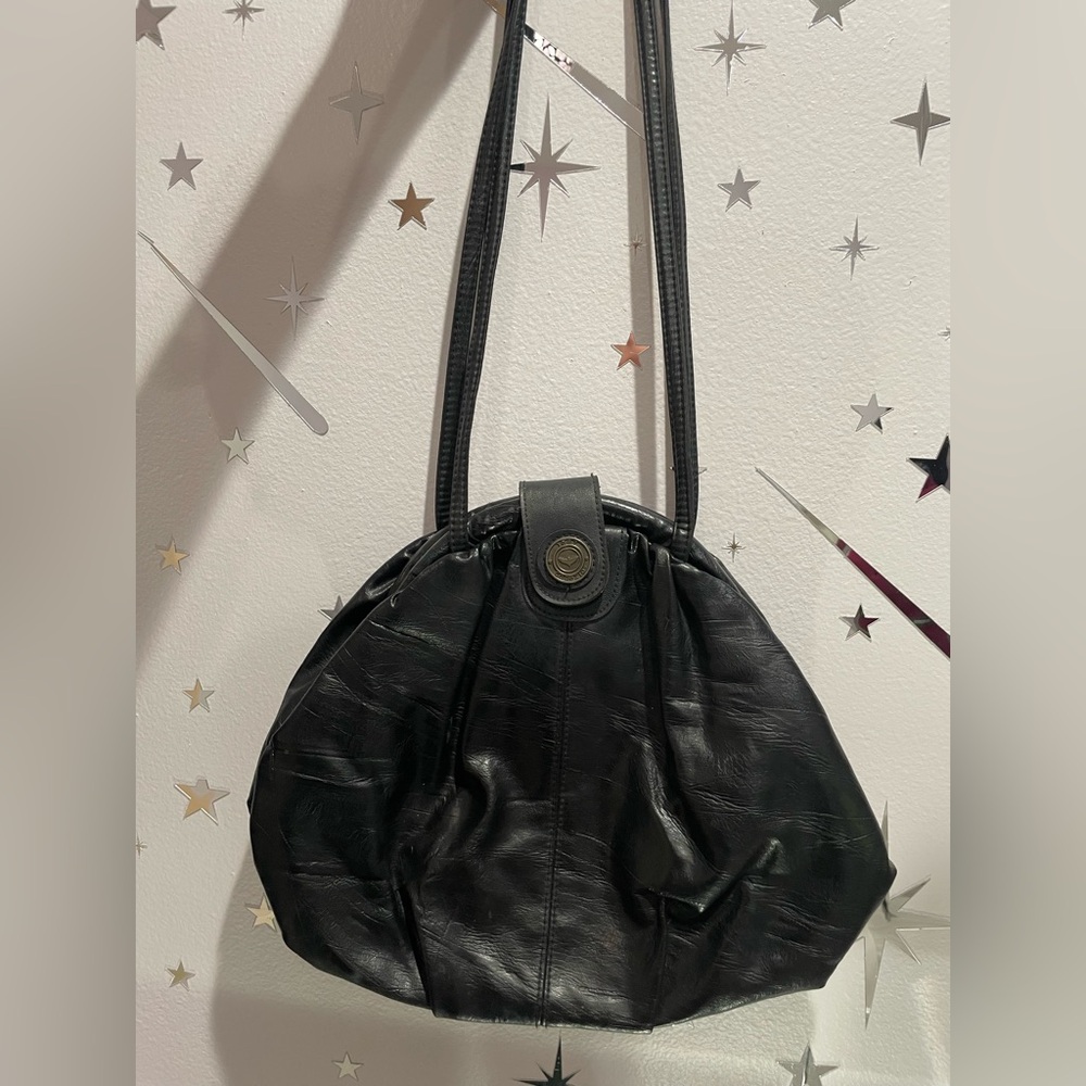 Vintage 80s Capezio Leather Shoulder Dr Bucket Bag
